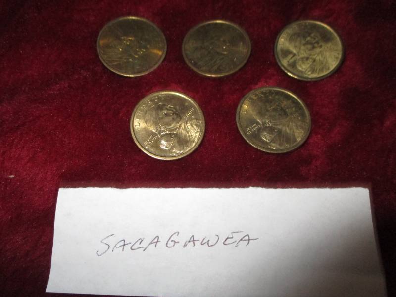 lot 198 image: 5 Sacagawea $1 Coins