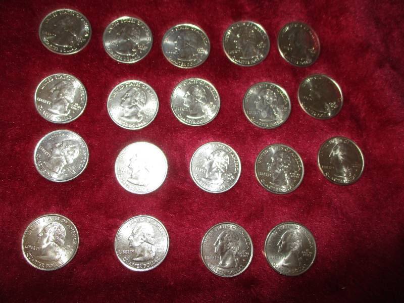 lot 204 image: 19 Uncirculated Quarters 1999-2002