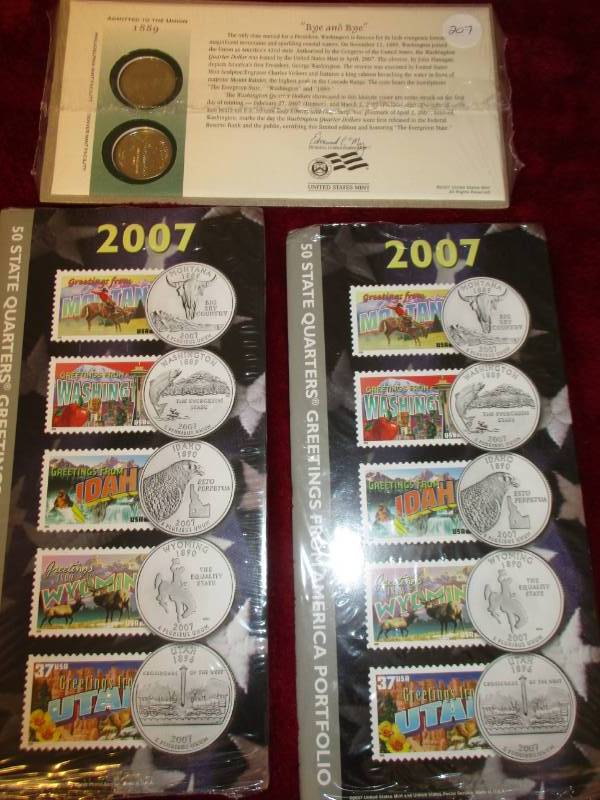 lot 207 image: 2007 2-Quarter Sets and Washington State Quarters