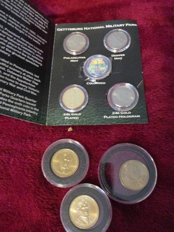 lot 216 image: 3-$1 Coins Presidential and Partial Quarter Set