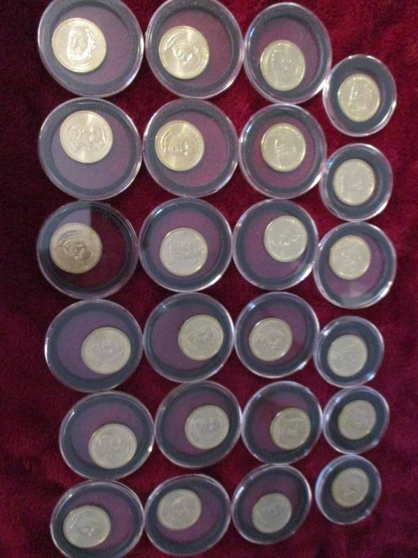 lot 218 image: 24 Presidential Dollars 12 Cleveland and 12-Harrison
