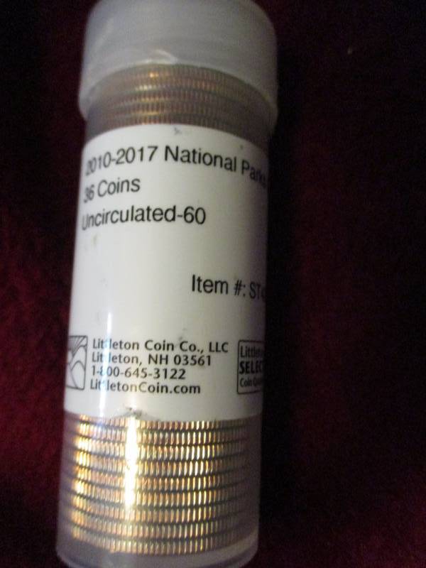 lot 222 image: 2010-2017 National Park Quarter Set 36 Coins