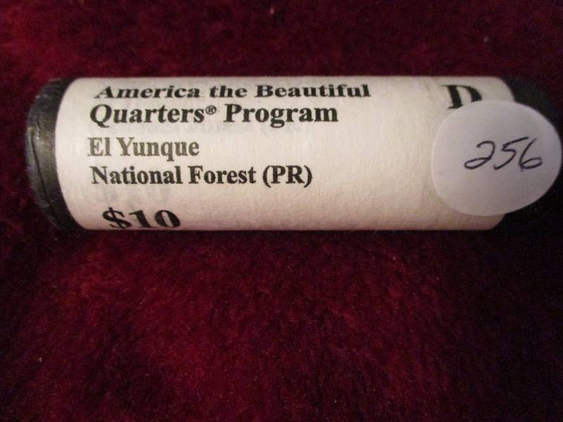 lot 256 image: 2012 D roll of El Yunque Quarters