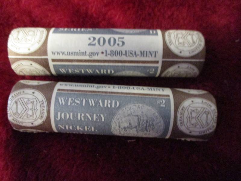 lot 261 image: 2005 D&P Westward Journey Nickels 2 Rolls Buffalo