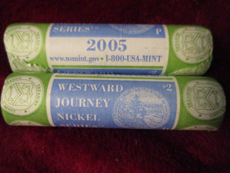 lot 263 image: 2005 D&P Westward Journey Nickels 2 Rolls Ocean