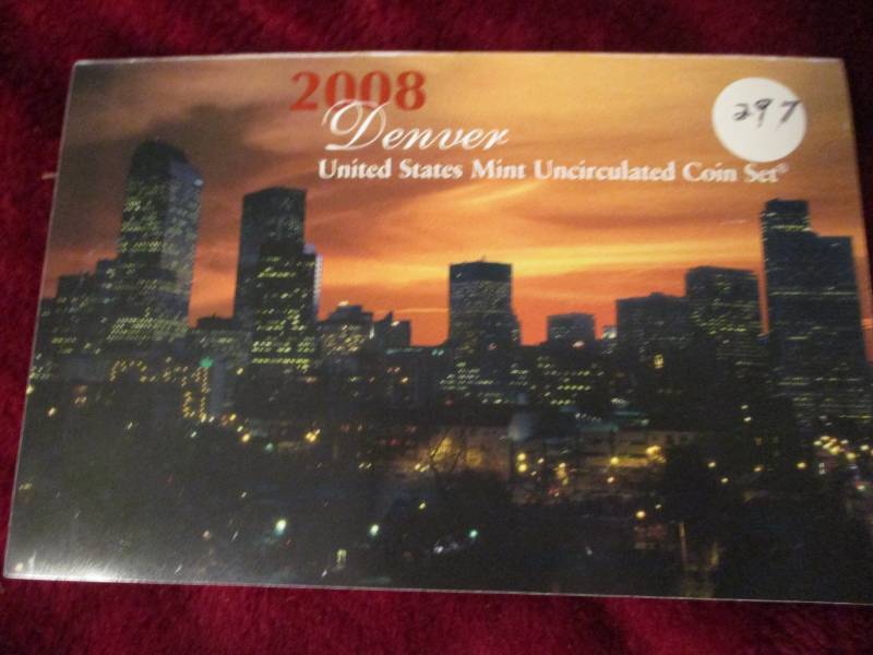 lot 297 image: 2008 Denver Mint Uncirculated Coin Set