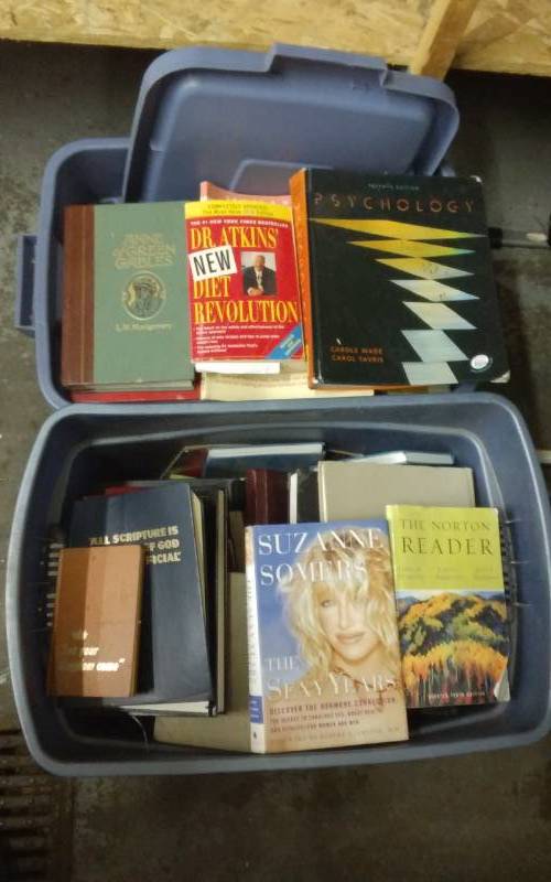 lot 11 image: 2-Totes Full Of Books