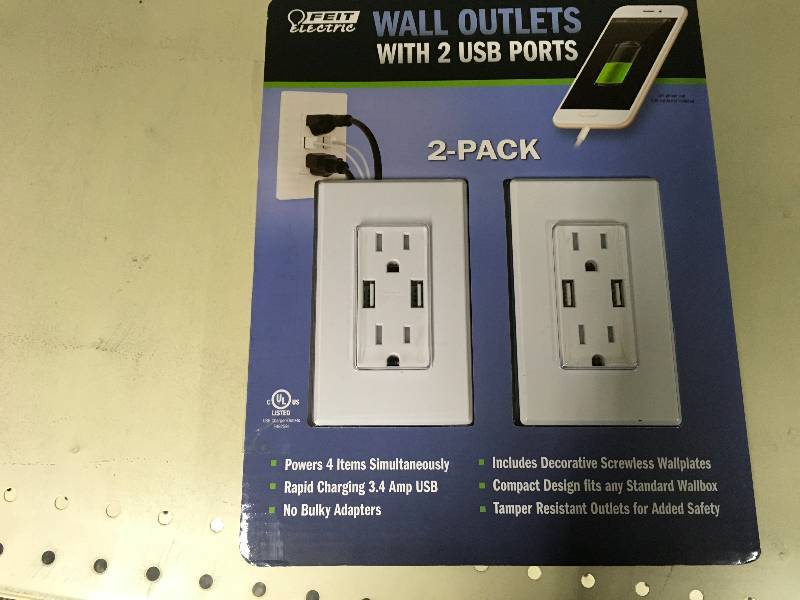 2Pk USB Outlet, Retail $19.99