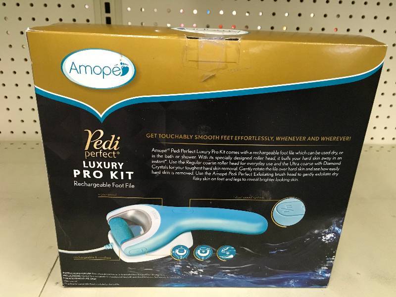 Amope Pedi Perfect Wet Dry Electronic Pedicure Foot File, Retail $39.99