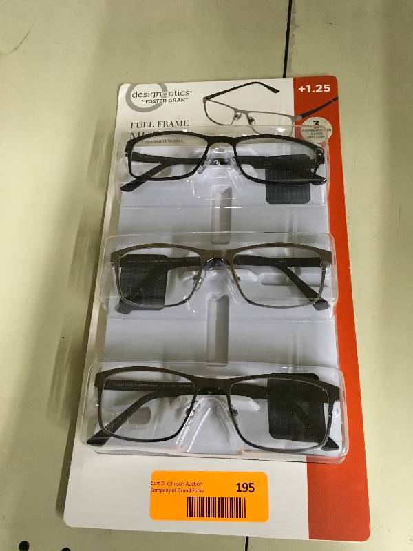 3PK Readers Glasses 1.25, Retail $18.99