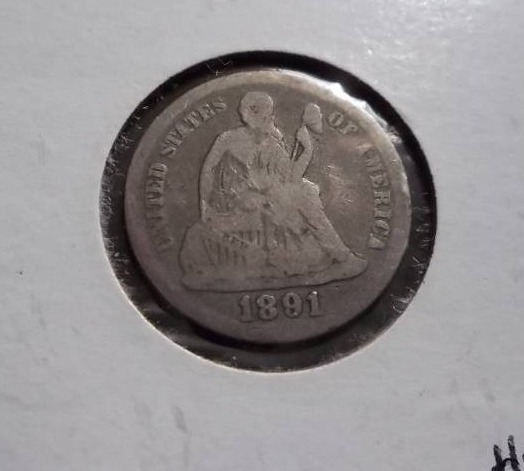 1891 Seated Liberty Dime