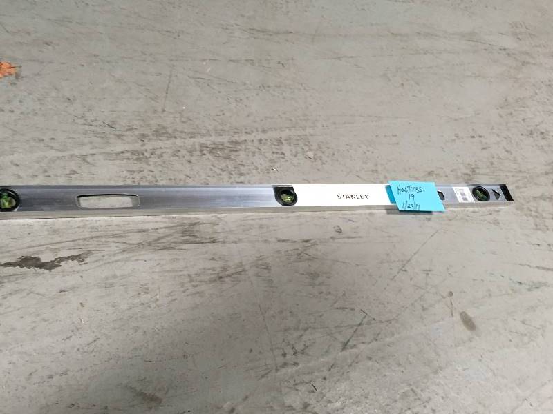 lot 1 image: Stanley 48 in. Top Read Aluminum Level open box in like new condition