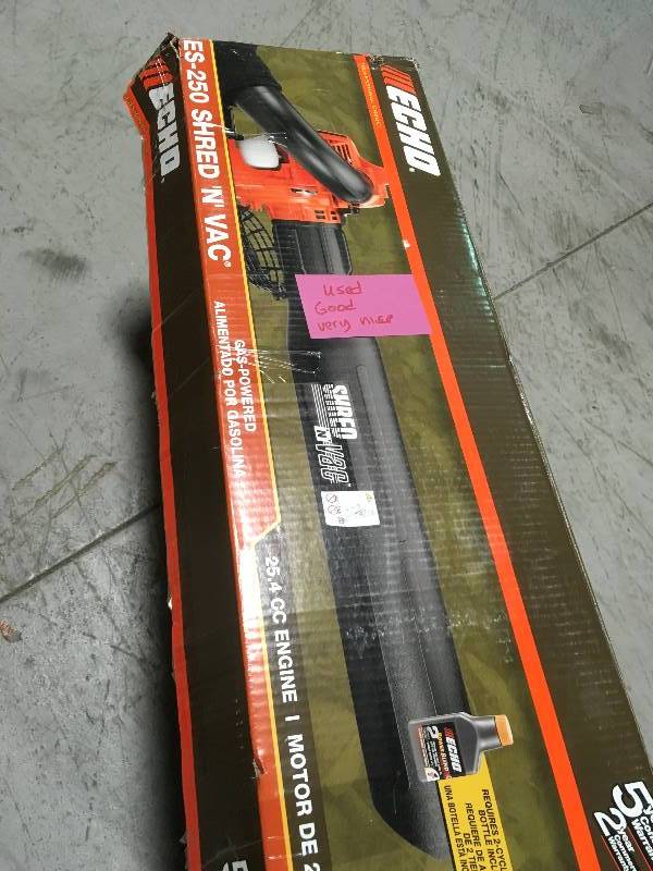 lot 24 image: ECHO 165 MPH 391 CFM 25.4cc Gas 2-Stroke Cycle Leaf Blower Vacuum open box in like new condition