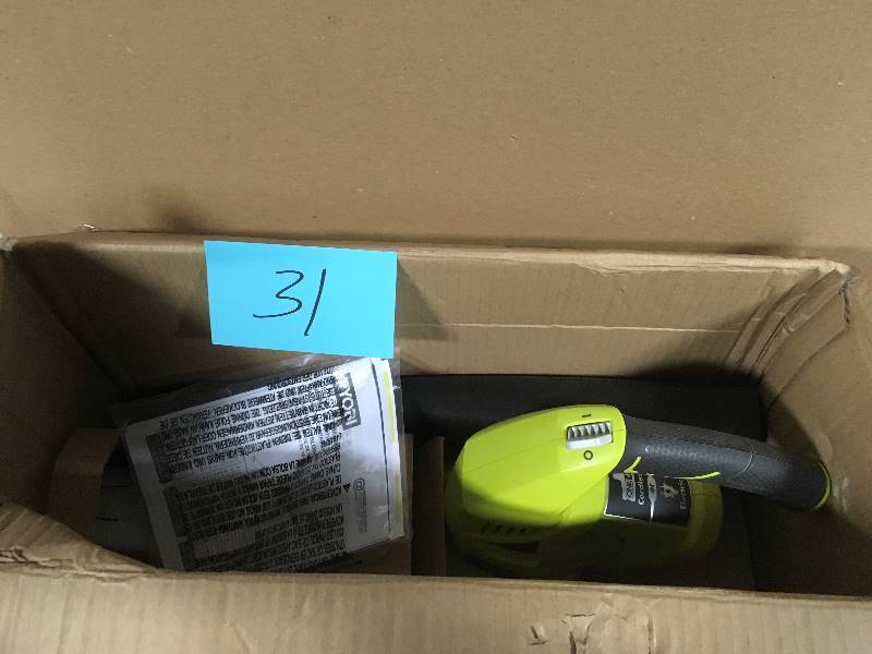 lot 31 image: RYOBI ONE 150 MPH 200 CFM 18-Volt Lithium-Ion Hybrid Leaf BlowerSweeper - Battery and Charger Not Included not used