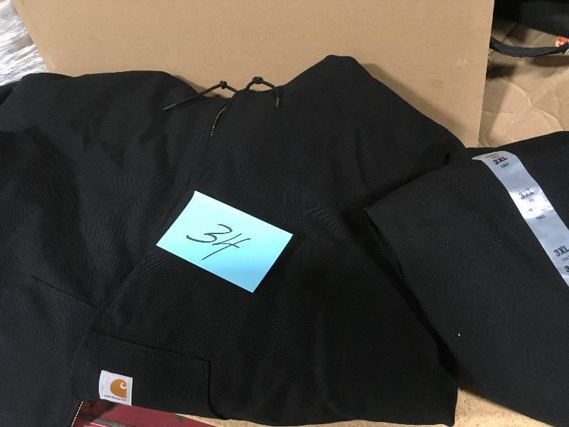 lot 34 image: Carhartt Mens Duck Active Jacket J140 BLK 3XL TALL not used