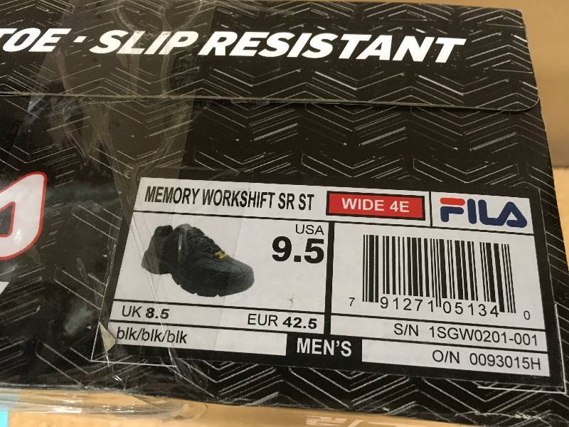 lot 50 image: Fila Memory Workshift Slip-Resistant Steel-Toe Mens Work Shoes SIZE 9.5 US not used