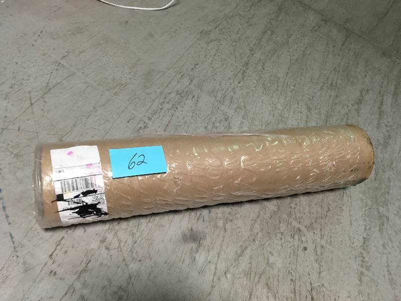 lot 62 image: Pratt Retail Specialties 36 in. x 1200 ft. 30# Paper Roll open box in like new condition