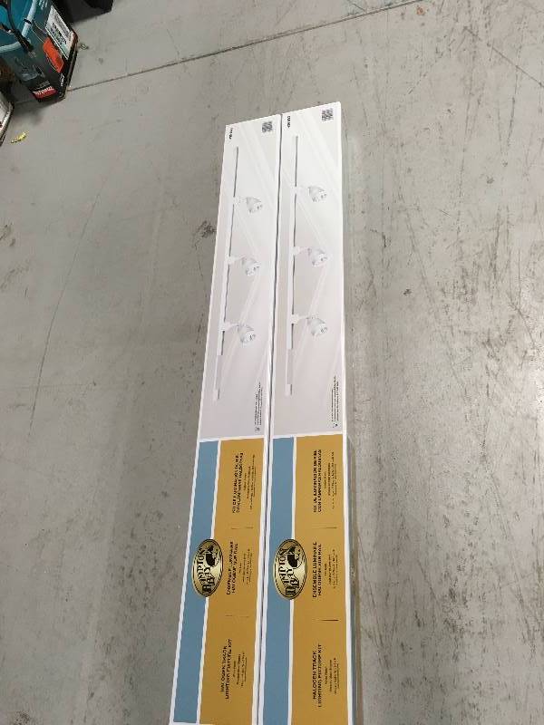 lot 69 image: Hampton Bay Track Lighting 3-Light White Linear Track Lighting Kit EC5150WH QTY 2 open box in like new condition