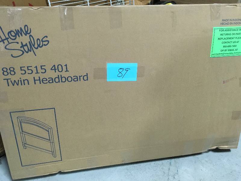lot 89 image: Home Styles Newport Twin Headboard in White SKU 48902811 open box in like new condition