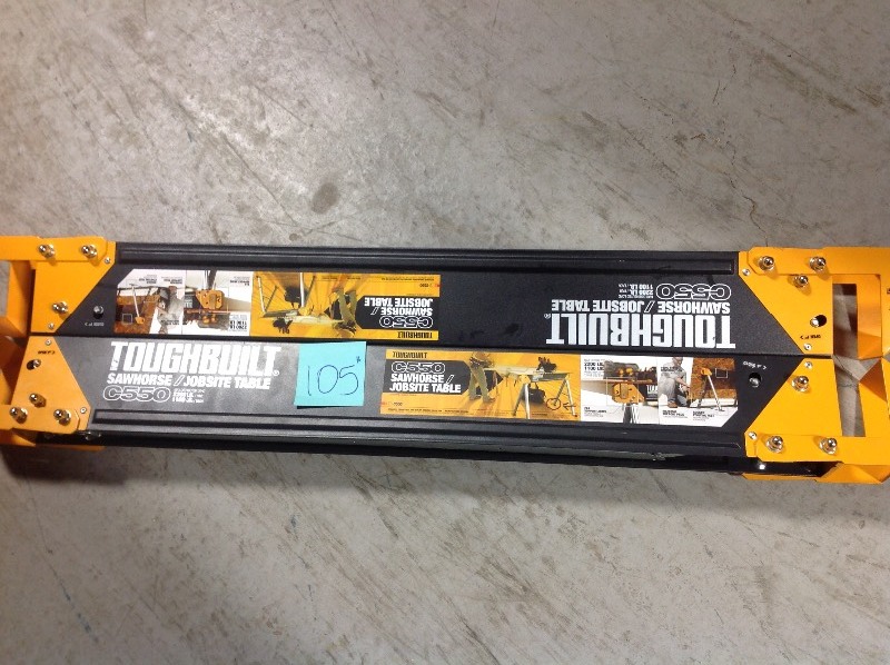 lot 105 image: TOUGHBUILT Tou-c550 C550 Folding Saw Horse (twin Pack) in good conditions
