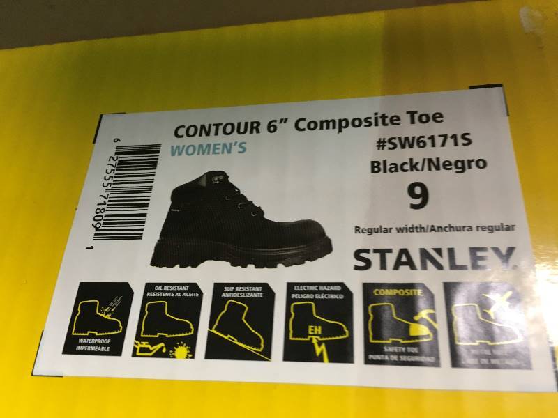 Stanley Contour 6 Womens Size 9 Black Leather Composite Toe Waterproof 6 in. Work Boot not used