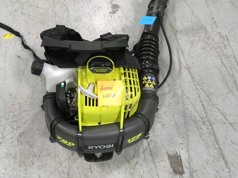 RYOBI 175 MPH 760 CFM 38cc Gas Backpack Leaf Blower USED in working condition