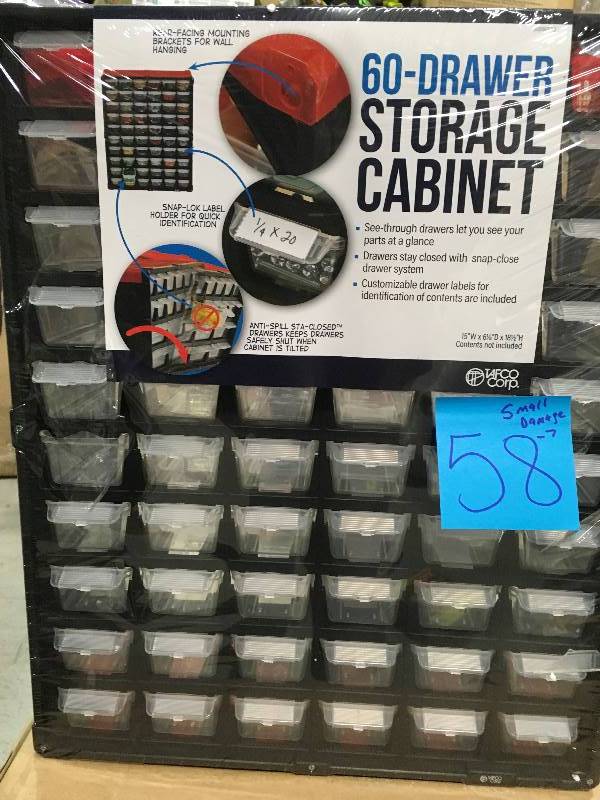 Tafco Product 60 Compartment Small Parts Organizer Red Small