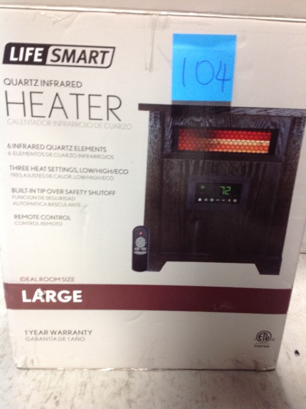 Lifesmart 1500-Watt 6 Element Wood Infrared Portable Heater in good conditions