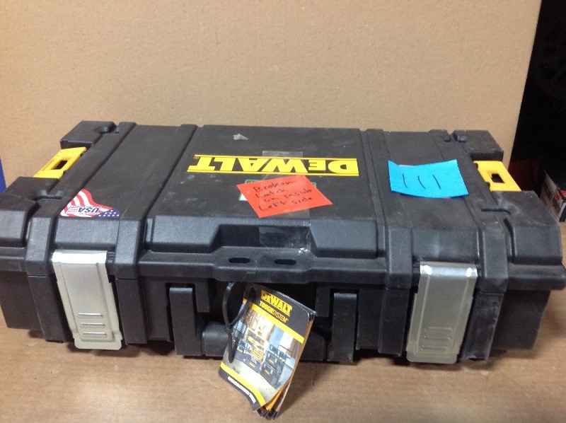 DEWALT ToughSystem DS130 22 in. Tool Box damage latch on side left inside