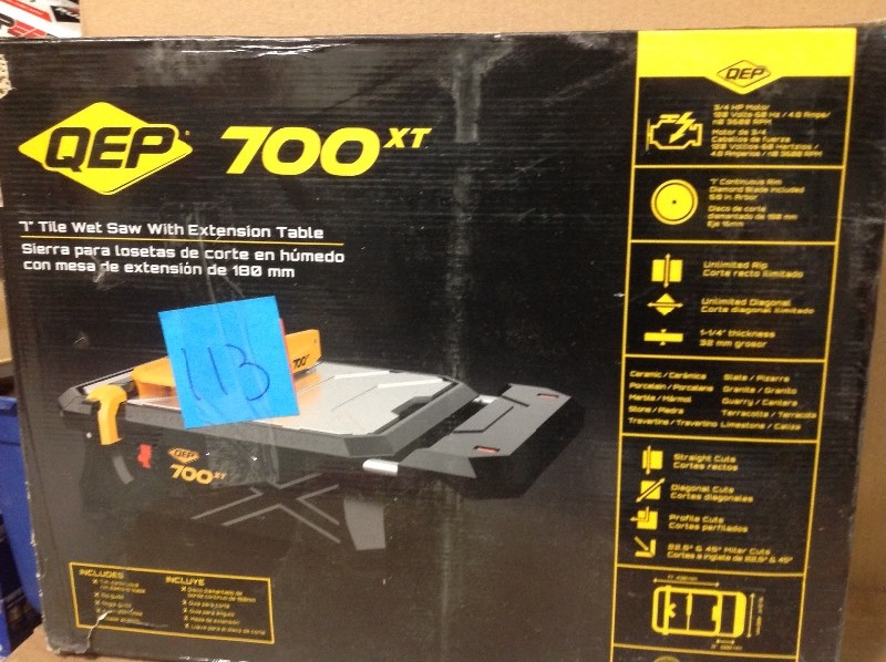 QEP 7 in. 700XT Wet Tile Saw with Table Extension in good conditions