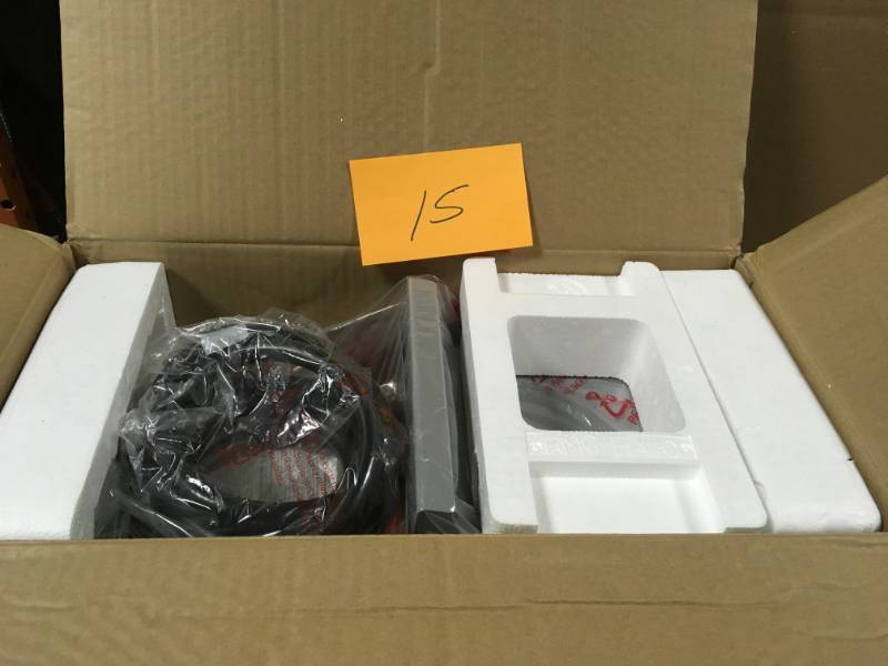lot 15 image: Dyna-Glo Pro 60K BTU Forced Air Propane Portable Heater open box in like new condition