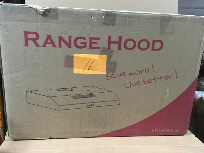 lot 16 image: AKDY 30 in. 58 CFM Convertible Under Cabinet Range Hood in Brushed Stainless Steel With Lighting open box in like new condition