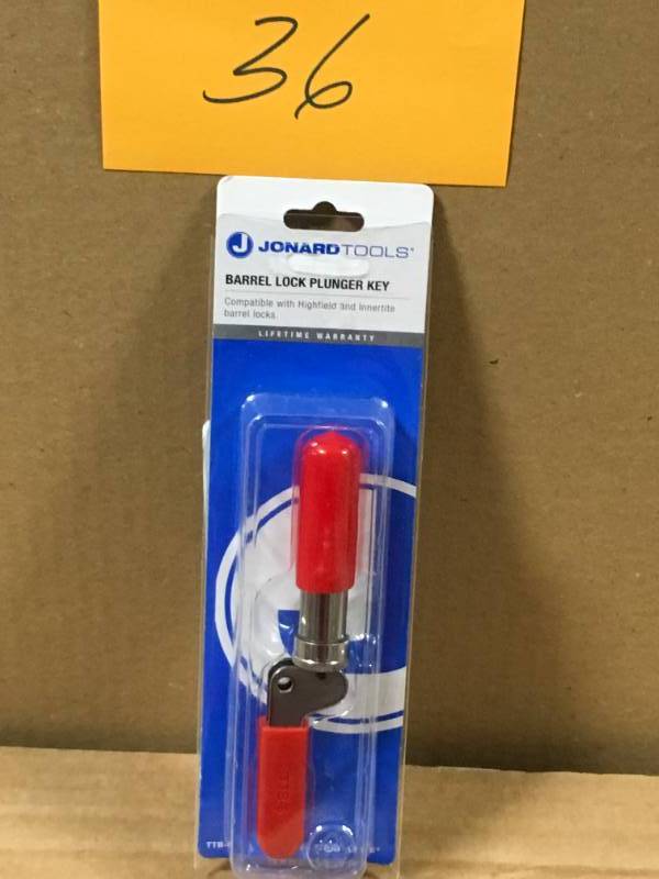lot 36 image: Jonard Barrel Lock Plunger Key open box in like new condition