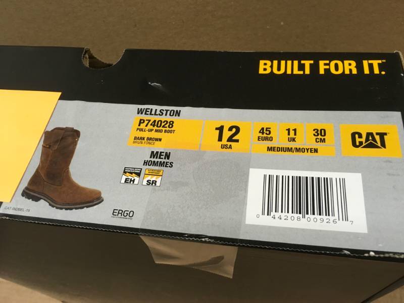 lot 38 image: MENS WELLSTON PULL ON WORK BOOT DARK BROWN P74028 SIZE 12 US 11 UK not used