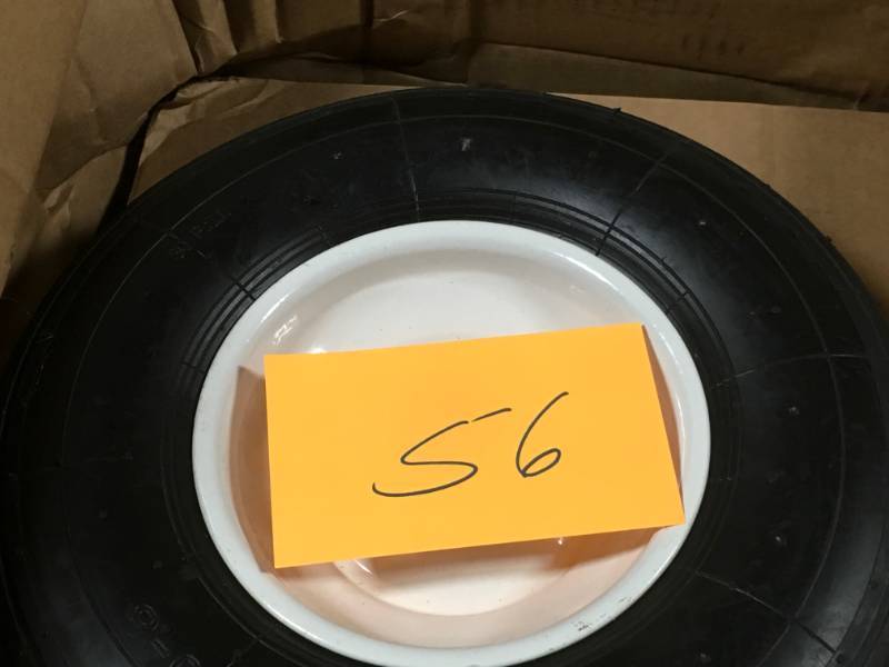 lot 56 image: Marathon 4.00-6 Pneumatic (Air Filled) Tire on Wheel, 3 Hub, 58 Bearings not used