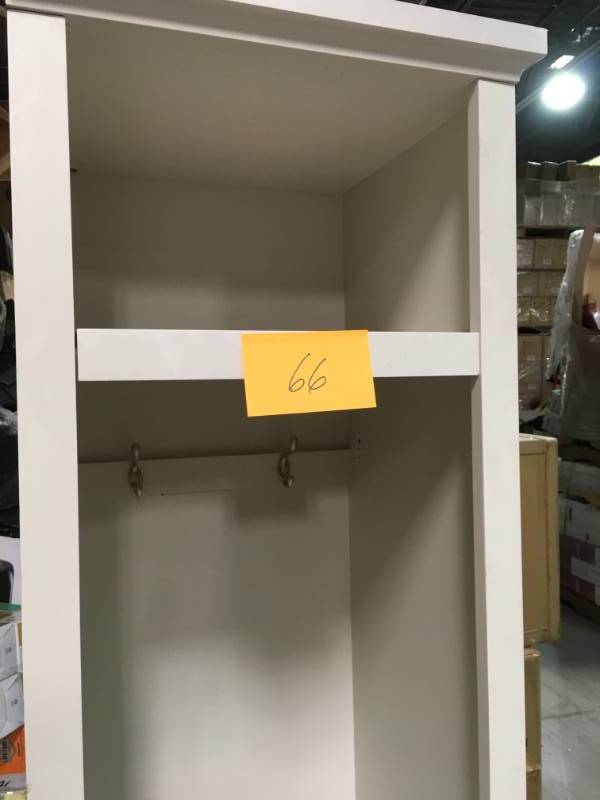 lot 66 image: Home Decorators Collection Shutter 74 in. H x 20 in. W x 18 in. D Modular Open Right Locker in WHITE