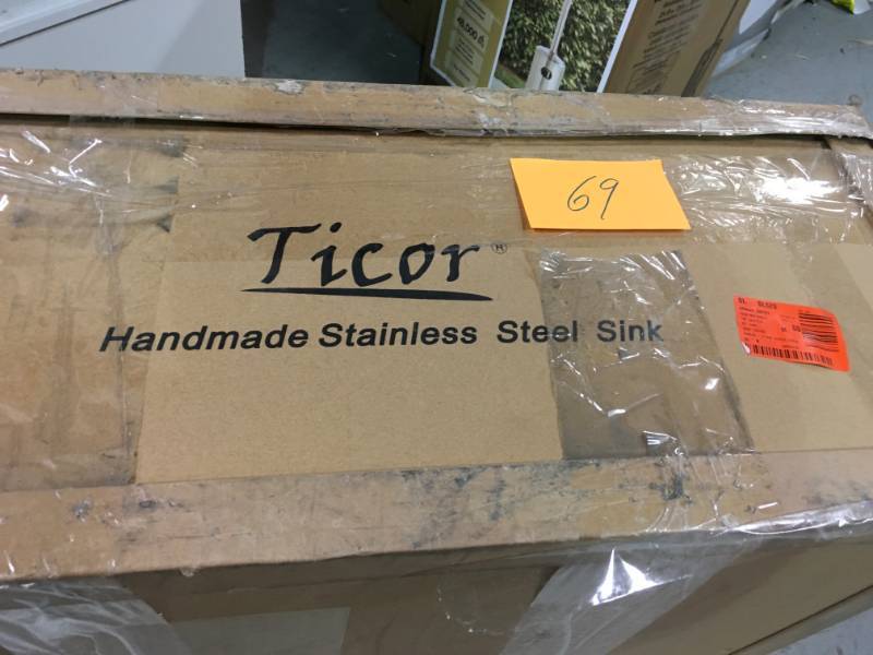 lot 69 image: Ticor S5303 Bryce Series Graduated Basin Ledge 16-Gauge Stainless Steel SINK open box in like new condition