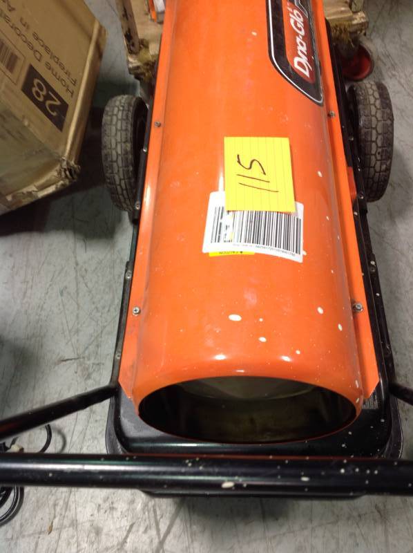 lot 115 image: Dyna Glo PRO 180K or 220K BTU Forced-Air Kerosene Portable Heater in good condition