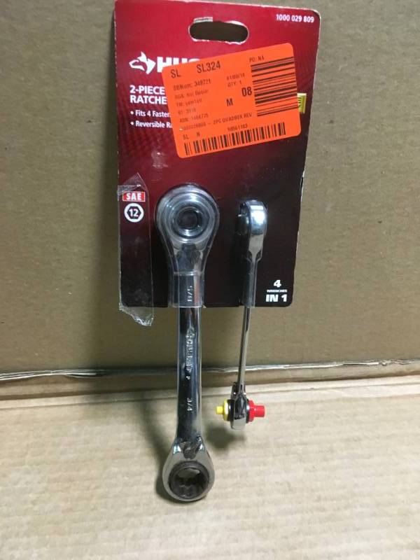 lot 4 image: Husky SAE Quad Drive Ratcheting Wrench Set (2-Piece) in like new condition