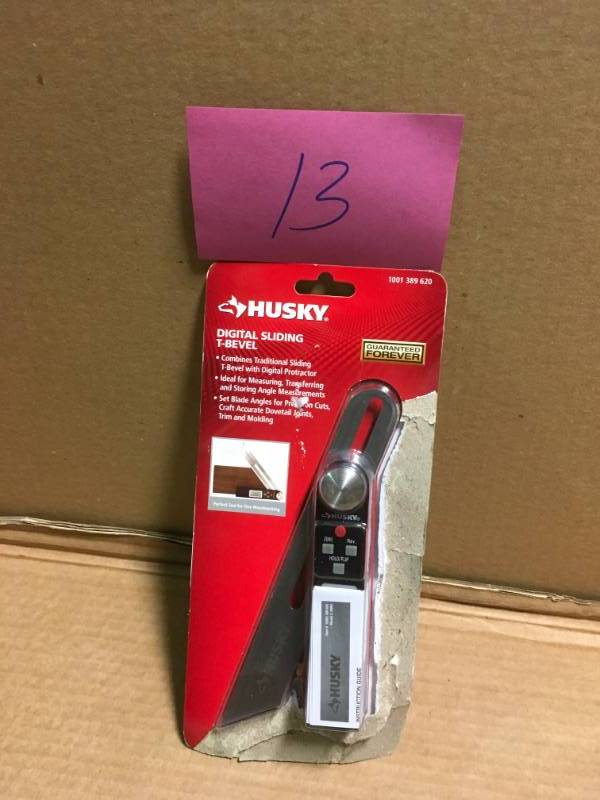 lot 13 image: Husky Digital Sliding T-BevelAngle Finder in like new condition