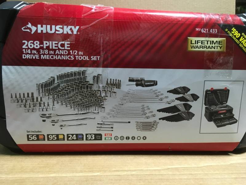 lot 18 image: Husky Mechanics Tool Set (268-Piece) in like new condition