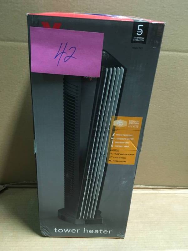 lot 42 image: Vornado TH1 20 in. 1500 Watts V-Flow Whole Room Tower Heater USED in good condition