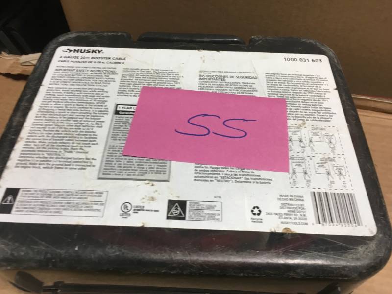 lot 55 image: Husky 20 ft. 4-Gauge UL Booster Cable-QP USED in good condition