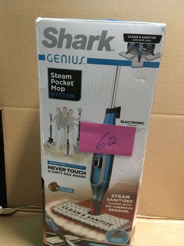 lot 62 image: Shark Genius Steam Pocket Mop System Steam Cleaner in good condition
