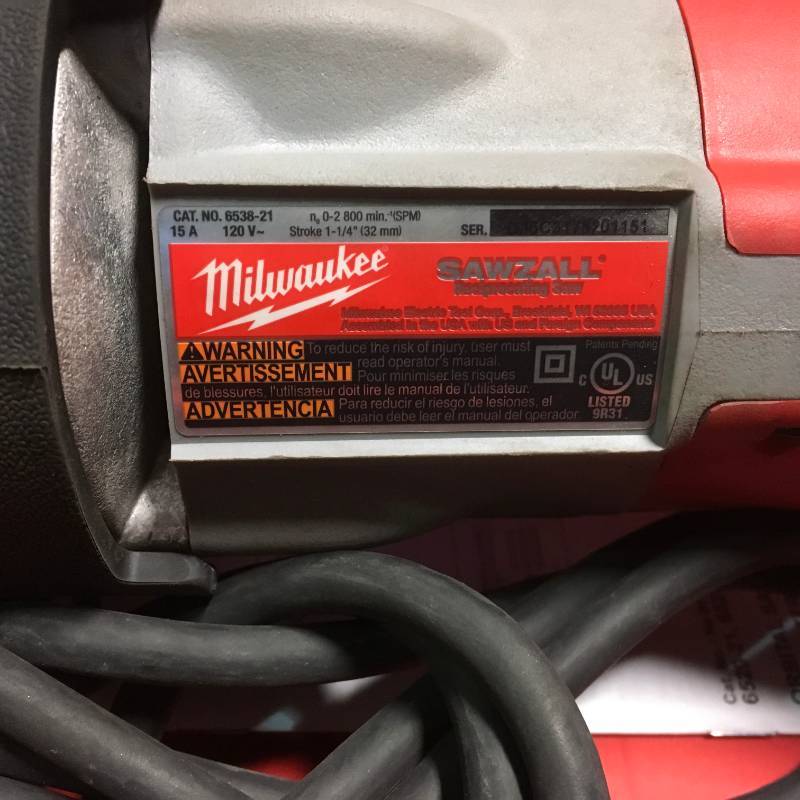 lot 83 image: Milwaukee M18 18-Volt Lithium-Ion Cordless SAWZALL Reciprocating Saw (Tool-Only) in like new condition