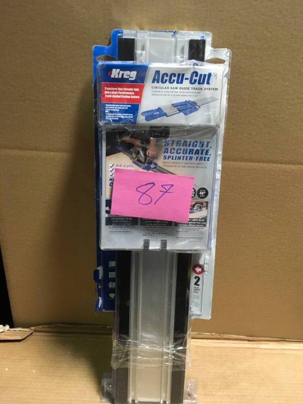 lot 87 image: Kreg 48 in. Accu-Cut Aluminum Circular Saw Track in like new condition