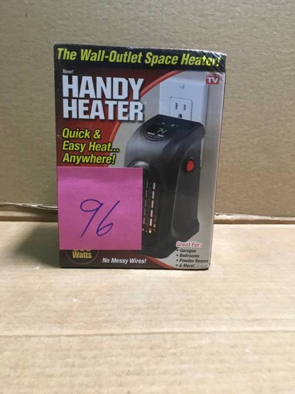 lot 96 image: 350-Watt Wall Outlet Handy Heater in like new condition