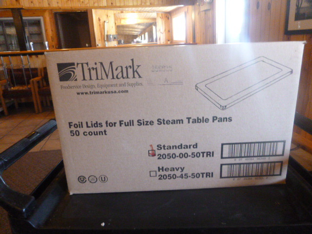 lot 111 image: TriMark Aluminum Foil Lids for Full-Size Pans