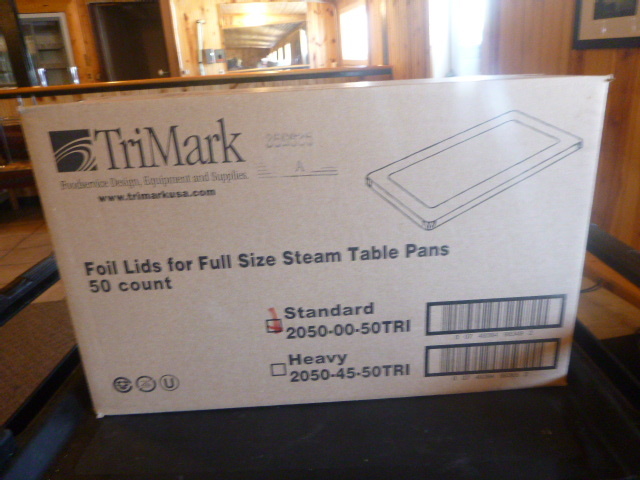 lot 112 image: TriMark Aluminum Foil Lids for Full-Size Pans