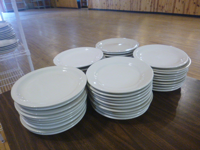 lot 15 image: 50 White Dinner Plates